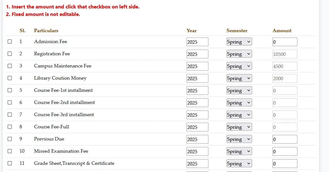 Student Login Form