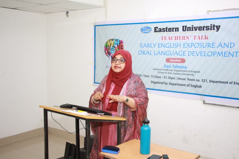 The Department of English, School of Arts at Eastern University, successfully organized another session of its ongoing lecture series Teachers’ Talk on 7 April 2026 at Room 521.