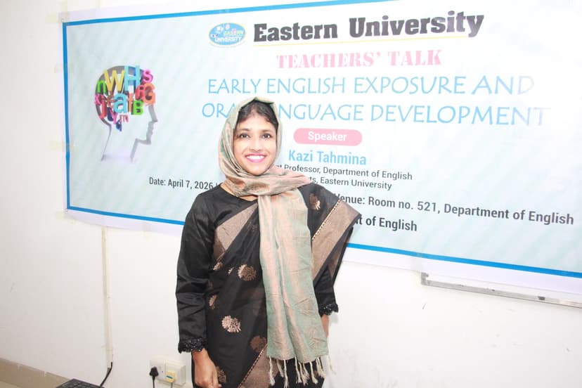The Department of English, School of Arts at Eastern University, successfully organized another session of its ongoing lecture series Teachers’ Talk on 7 April 2026 at Room 521.
