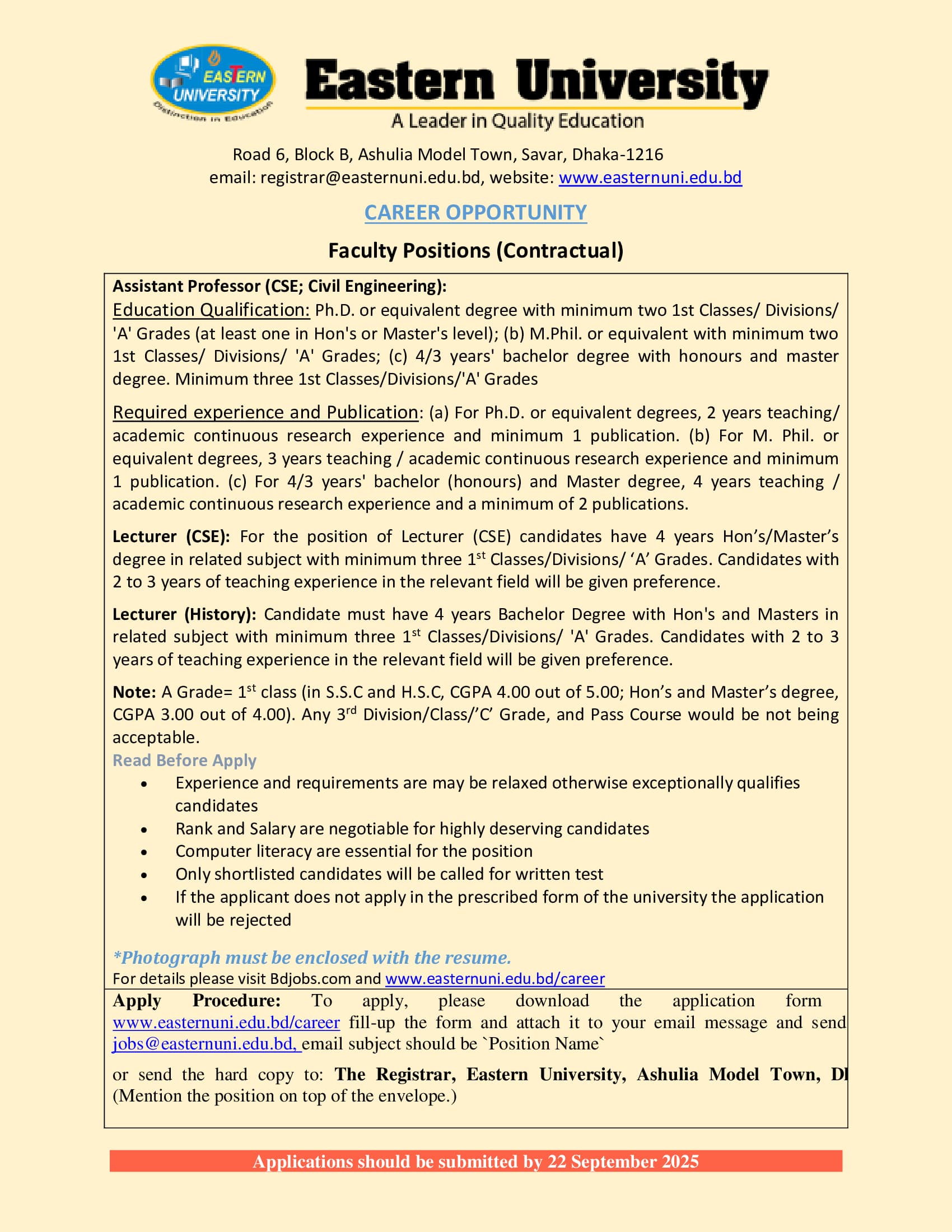 Career Opportunity (September 2025)_Faculty