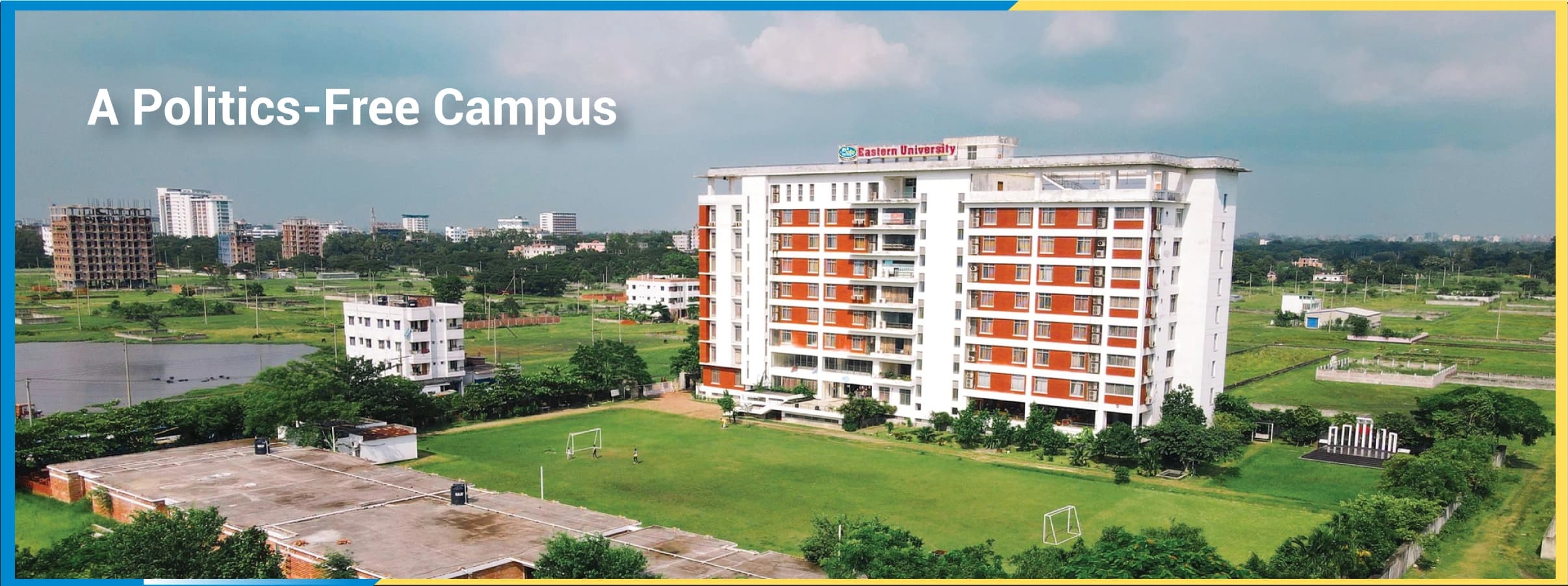 Slider of Eastern University Campus Drone View402