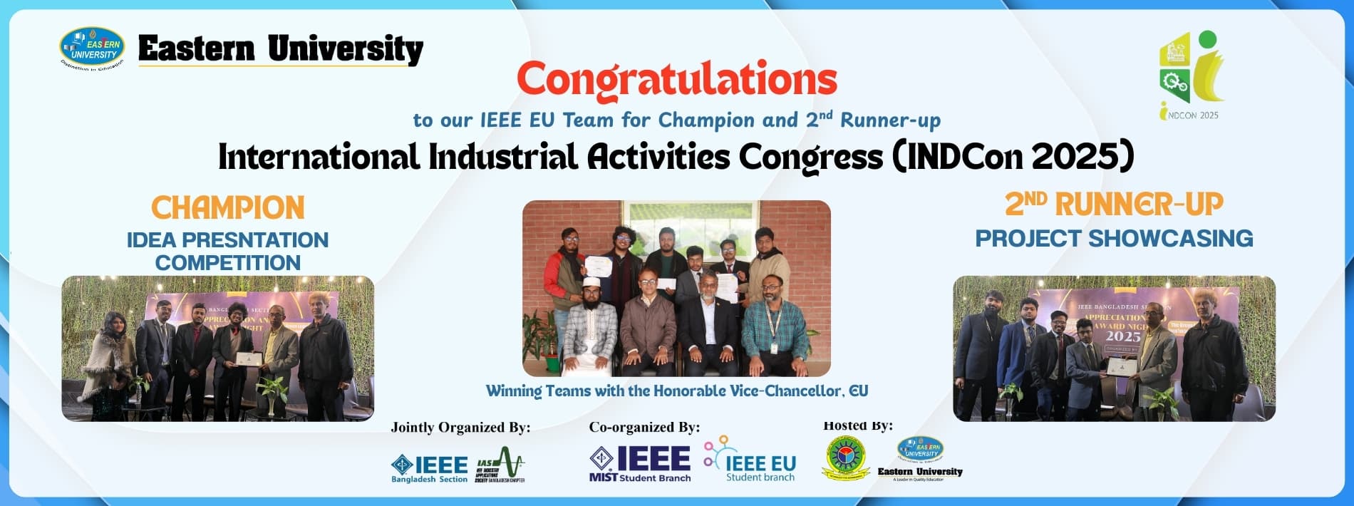 Slider of Congratulations to our IEEE EU Team for Champion and 2nd Runner-up383